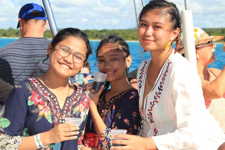Durante el trayecto en lancha a isla Saona
