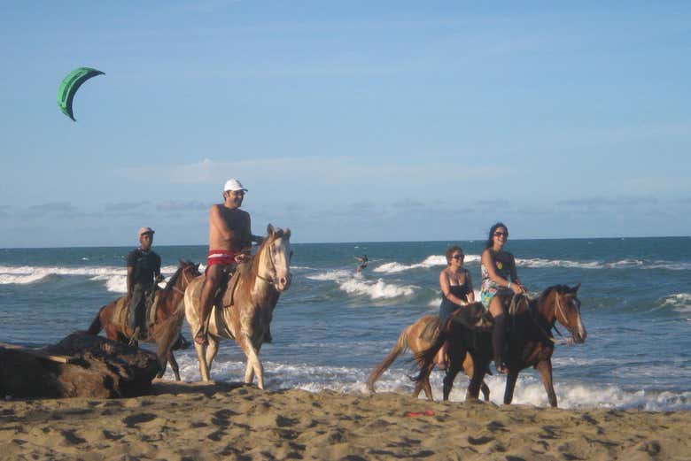 Durante el paseo a caballo