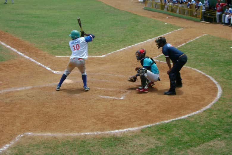 Look at the baseball players during practice