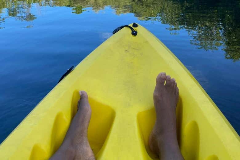 Descansando en el kayak