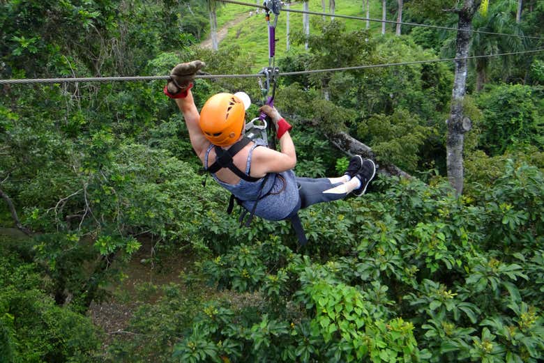 Durante l'attività in zip line