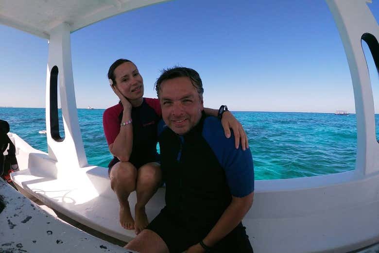 Relaxing after a dive