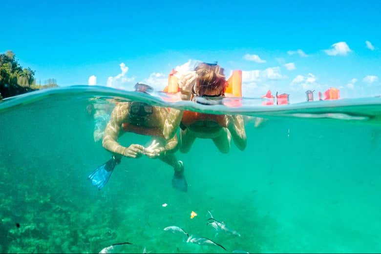Haciendo snorkel en Isla Catalina
