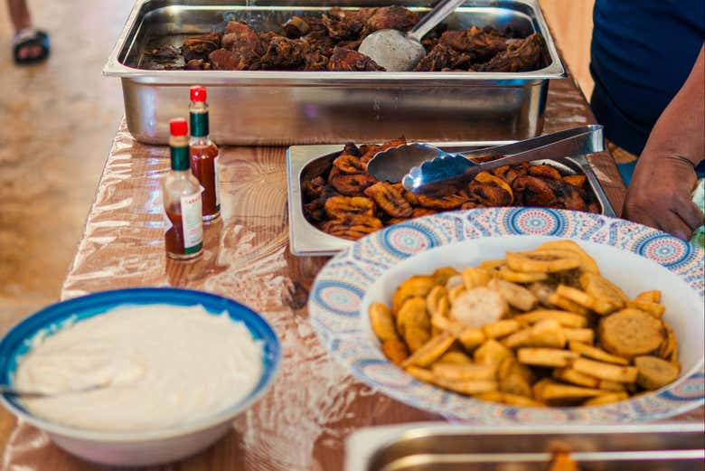 Almoço típico dominicano