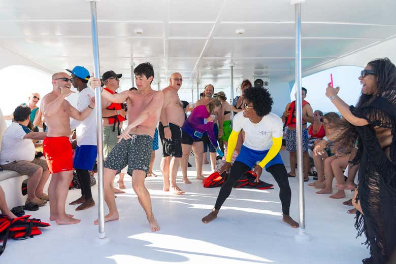 A festa de catamarã!