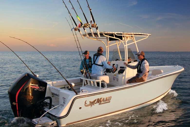 Navegando para iniciar la pesca