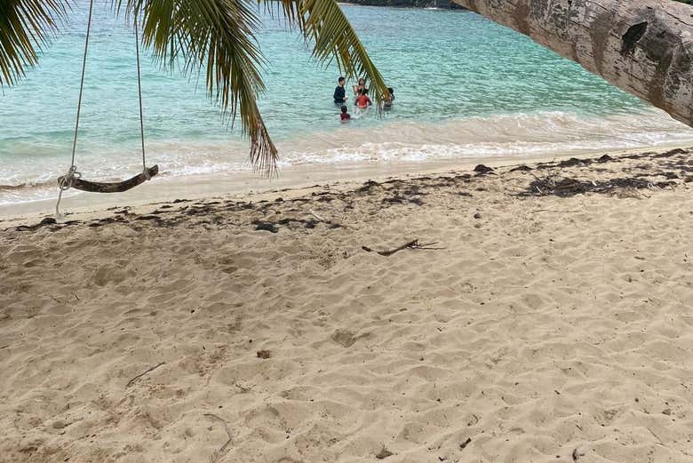 Un columpio junto a la playa