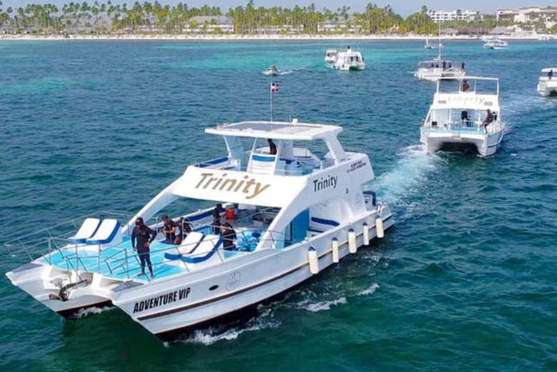 Durante la navegación en la bahía de Samaná