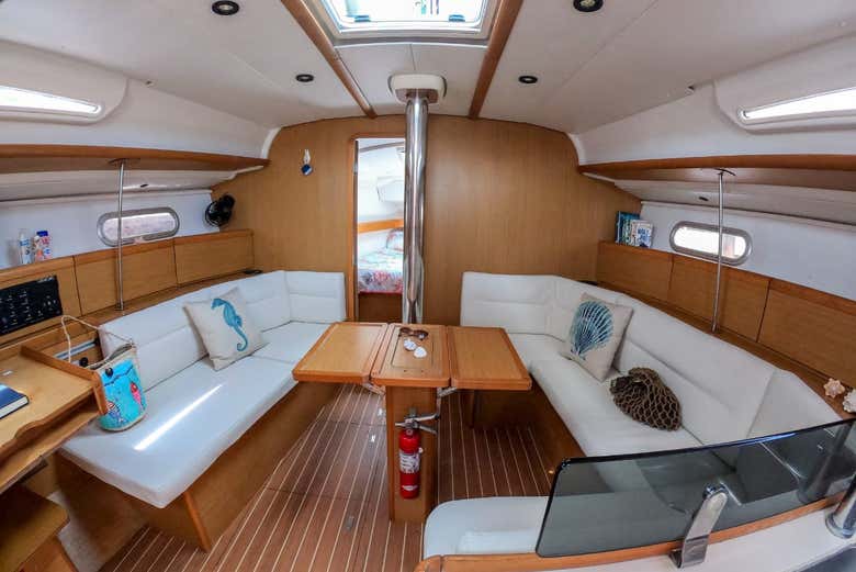 Relax inside the boat