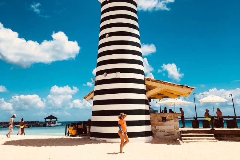 Hora da foto em frente ao farol!