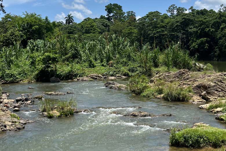 Uno de los paisajes de un río en Bonao