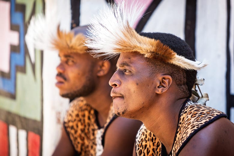 Zulu tribesmen at the Lesedi Cultural Park