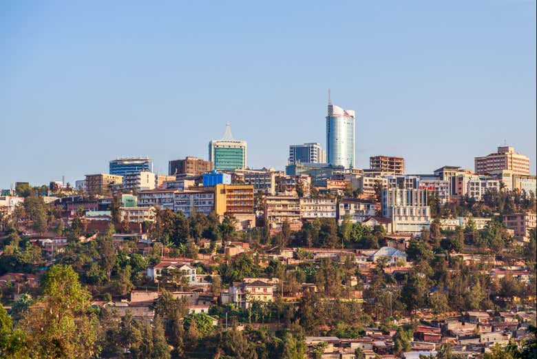 Vue panoramique sur le quartier des affaires de Kigali