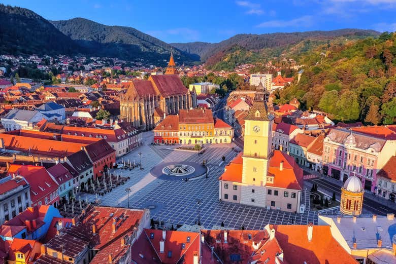 Arquitectura medieval del centro histórico de Brasov