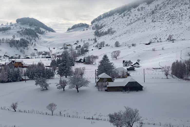 Snow-covered hills of Ciocanu