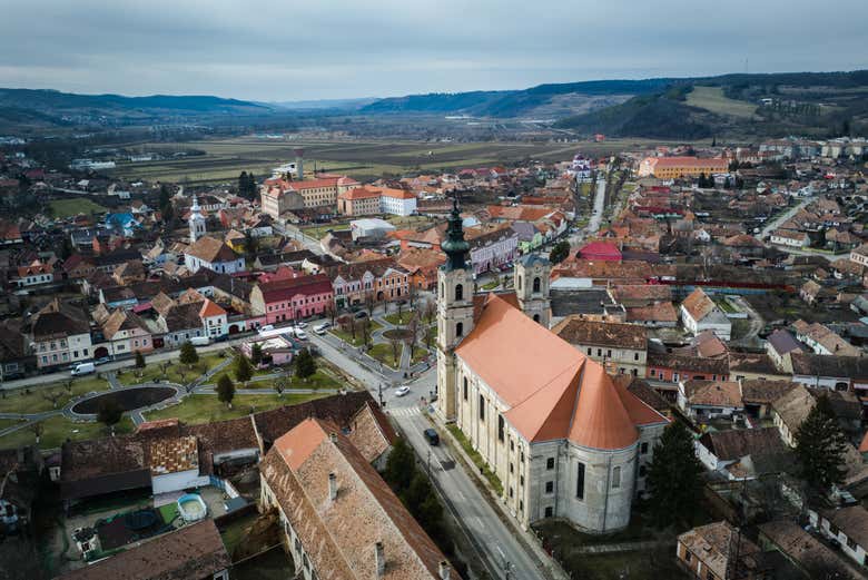 Panorámica aérea de Dumbraveni