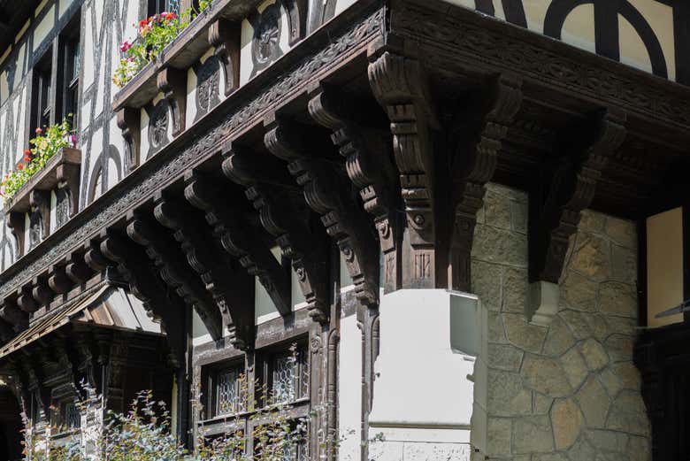 Entramado de madera del castillo de Pelisor