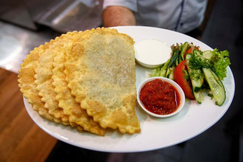 Traditional Tatar chebureki