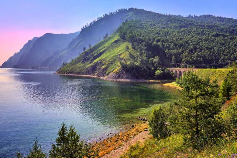 En el lago Baikal de Siberia