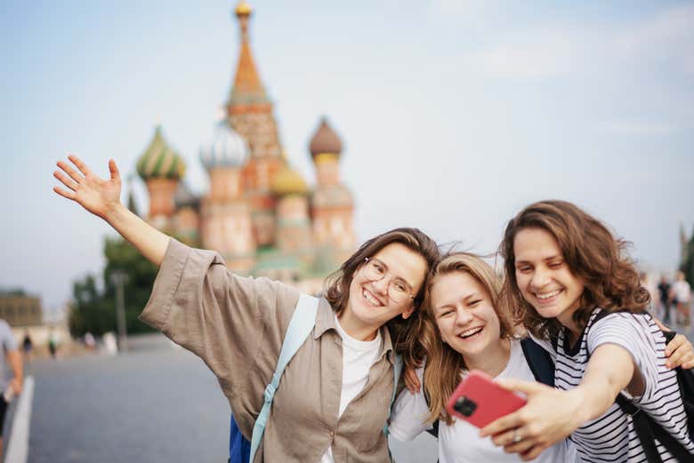 ¡Momento selfie en Moscú!