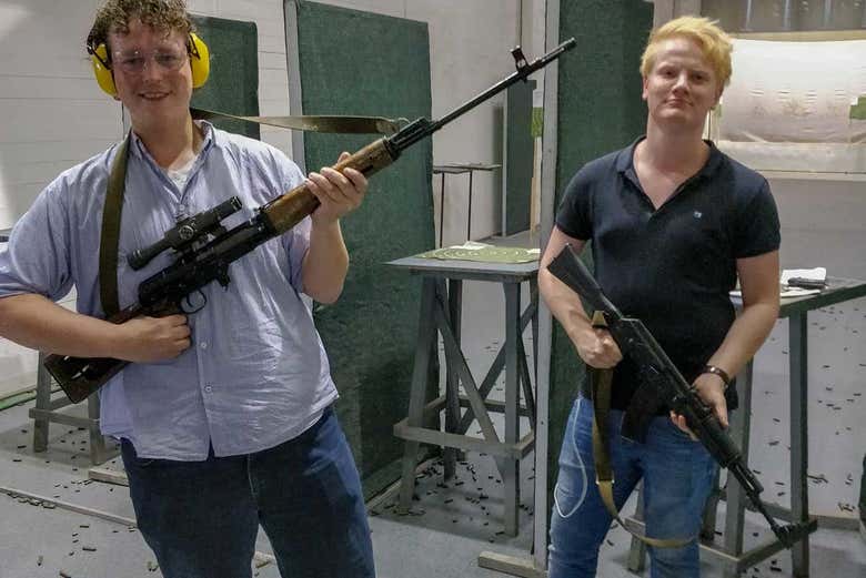 Shooting practice with Russian weapons