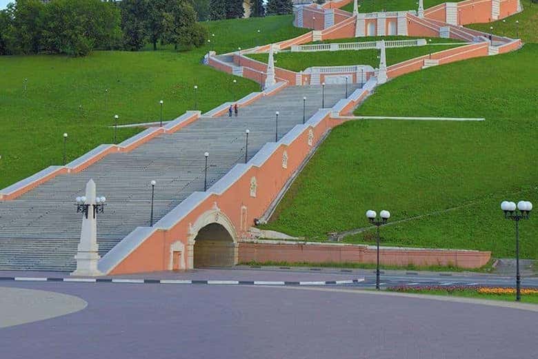 Escalera Chkálov en Nizhni Nóvgorod