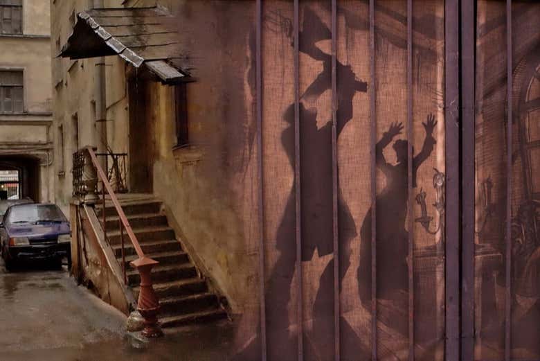 Mural of Dostoevsky's novel