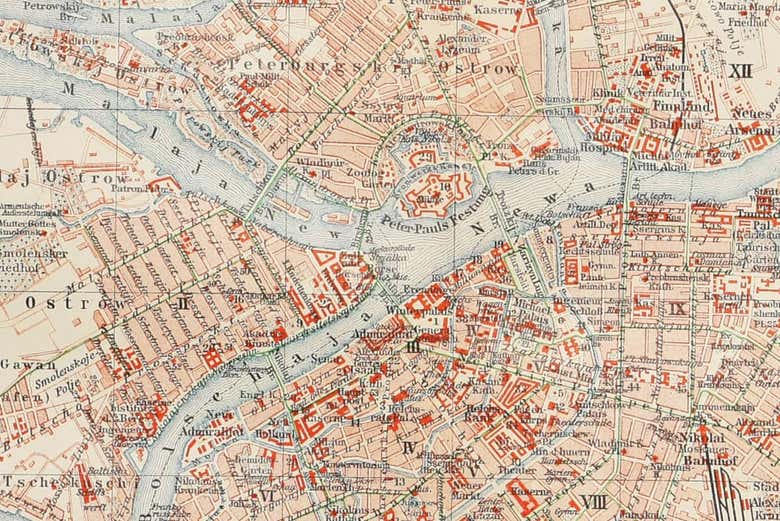 Plano de San Petersburgo donde se halla el tesoro
