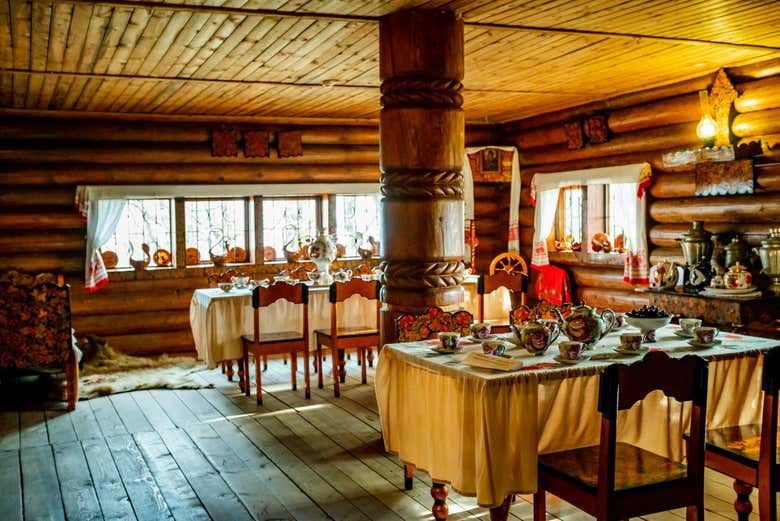 Interior de una casa del té