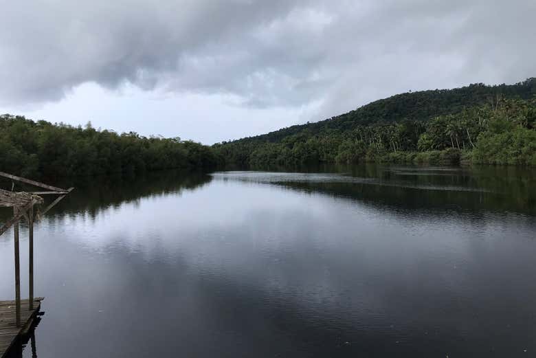 Uma lagoa perto de São Tomé