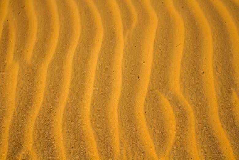 Aerial view of Lompoul desert dunes