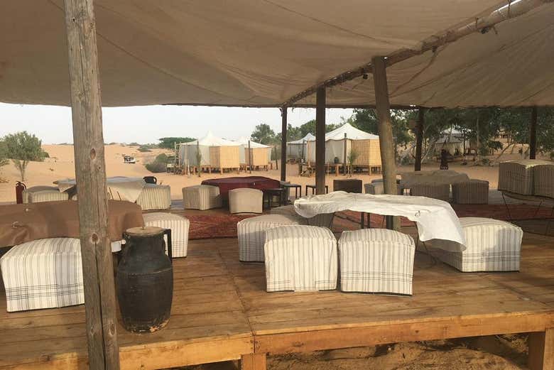 A camp in the middle of the desert