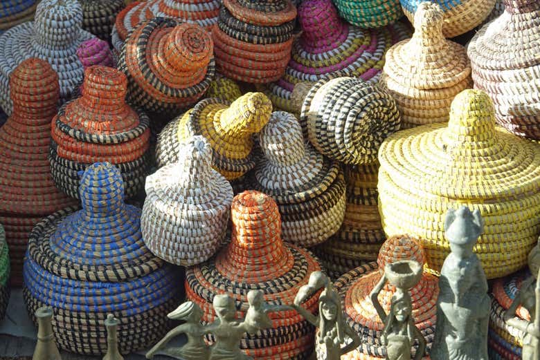 Mercado tradicional en Mbur