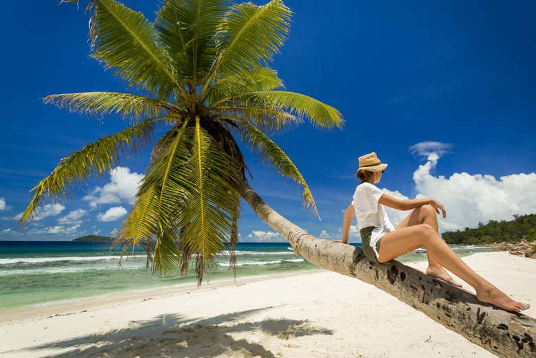 Disfrutando del día en La Digue