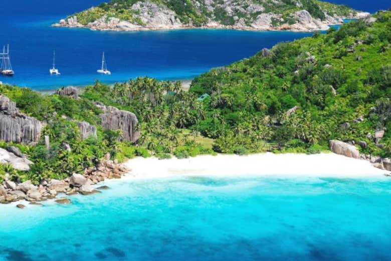 Durante la excursión por las Seychelles