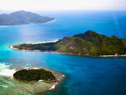 Ilhas Seychelles vistas do alto
