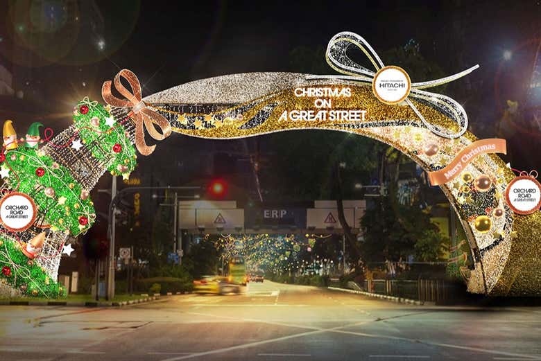  La Orchard Road de Singapur engalanada para la Navidad