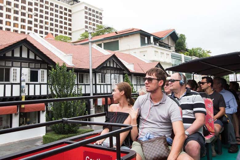 The top deck of the bus