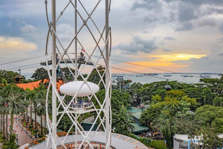 Experience a beautiful sunset over Singapore