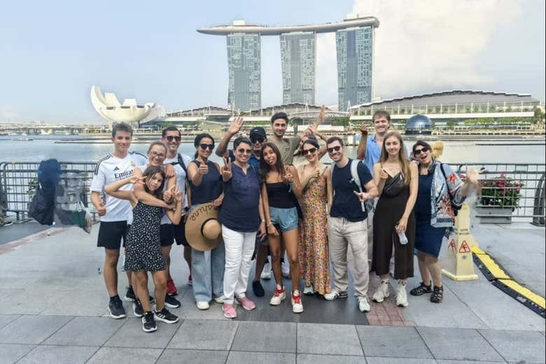 Disfrutando del free tour por Singapur