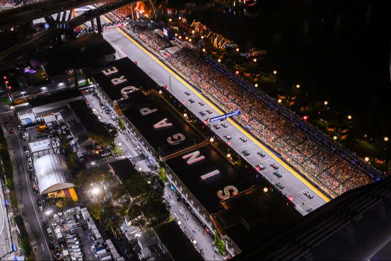 Grada principal del circuito de Singapur