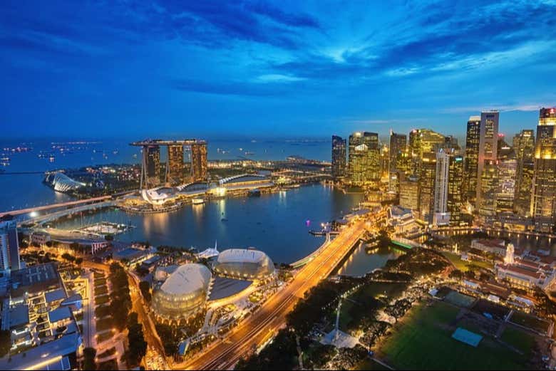 Vue panoramique sur Marina Bay
