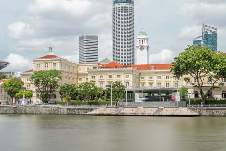 Vue panoramique sur la rivière Singapour