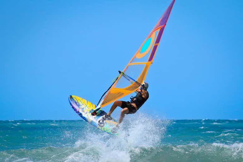 Clase de windsurf en Bentota