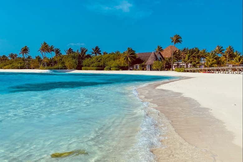 Aguas cristalinas en Maldivas