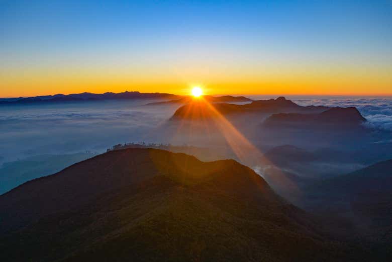 Coucher de soleil à Adam's Peak