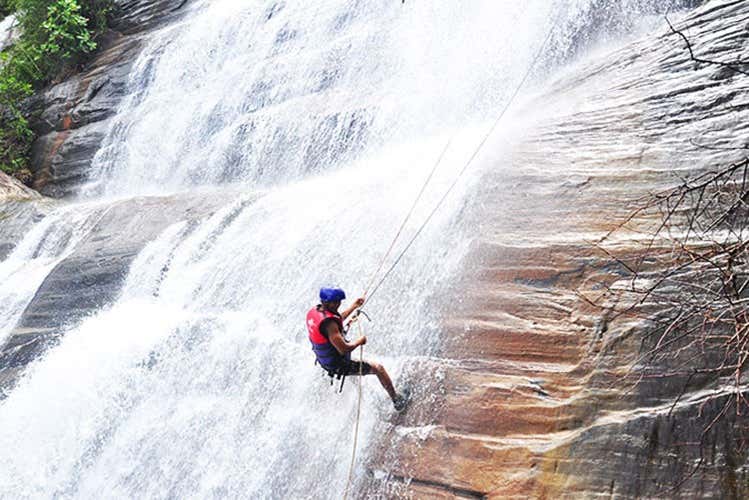 Kitulgala waterfall abseiling