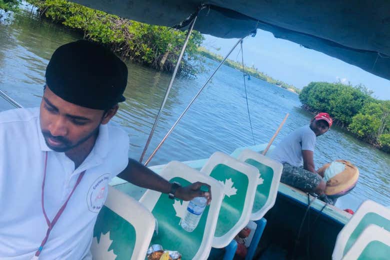 Durante o passeio de barco