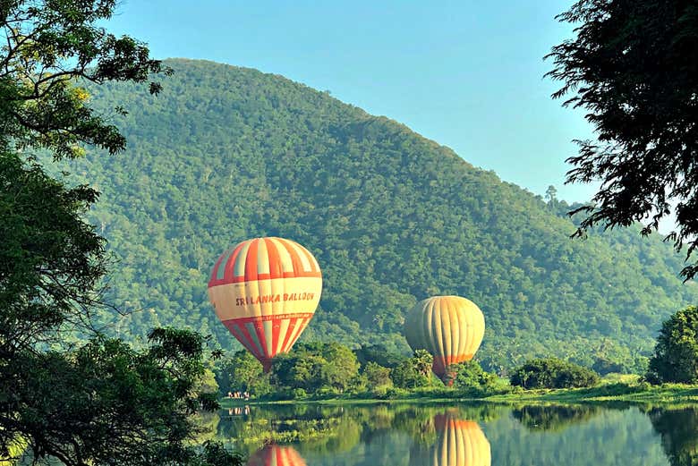 Voando sobre um lago