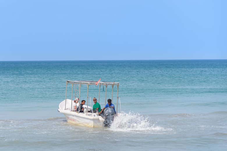 The boat used on the course